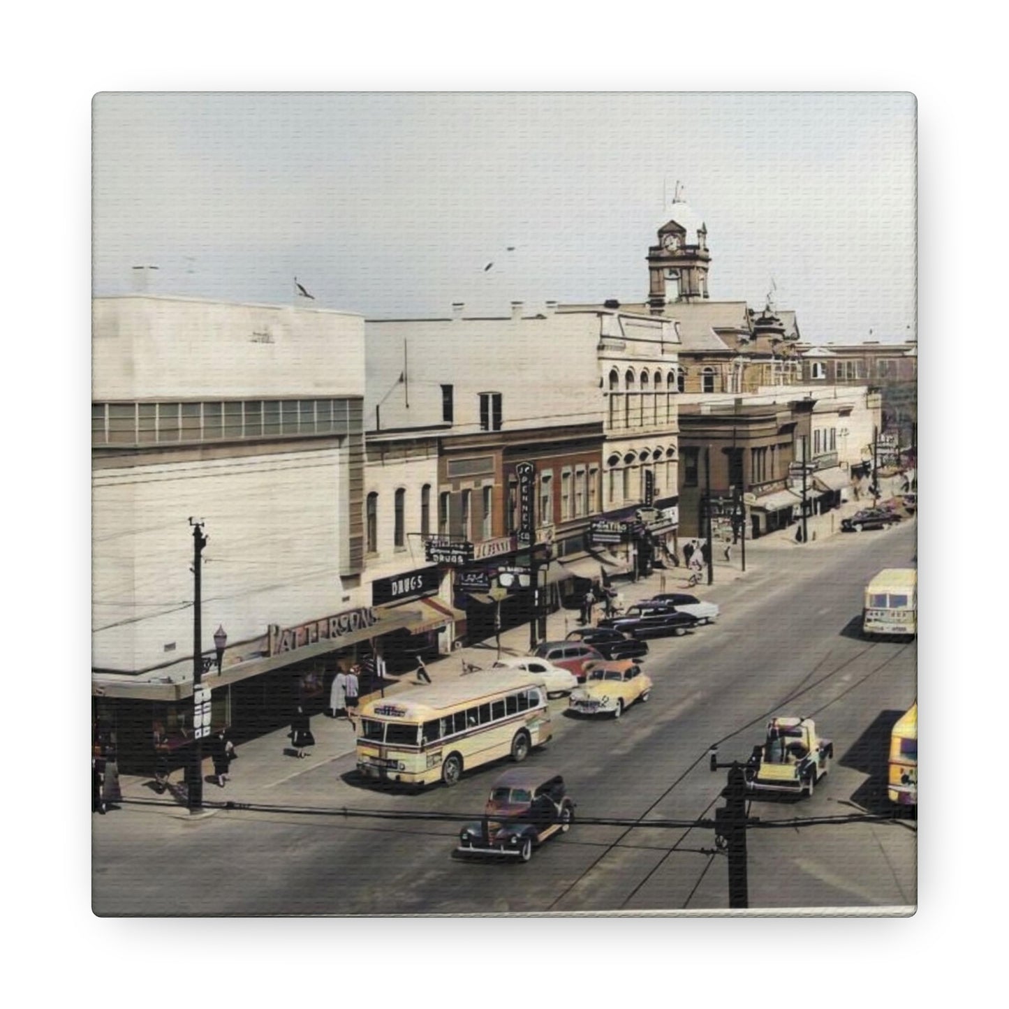 DOWNTOWN Findlay Ohio Crawford to W Main Cross WRAPPED CANVAS