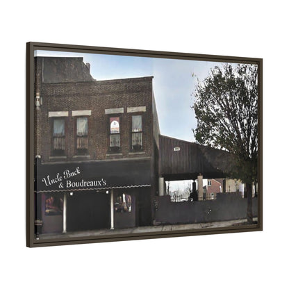 Uncle Buck & Boudreaux’s Framed Matte Canvas Art - Uncle Buck & Boudreaux's Street Scene Decor