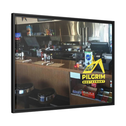 Pilgrim Resturant Counter Matte Canvas, Framed (Multi-color)