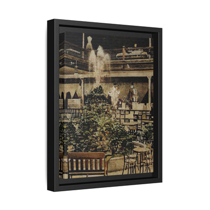 “Meet Me at the Fountain” C.F. Jackson’s Findlay, O. Vintage Matte Canvas Wall Art - Framed Historic Ohio Scene