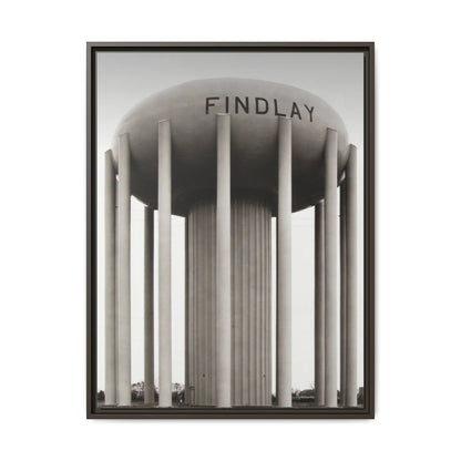 Findlay Water Tower Framed Matte Canvas Wall Art - Findlay Water Tower Photography Print