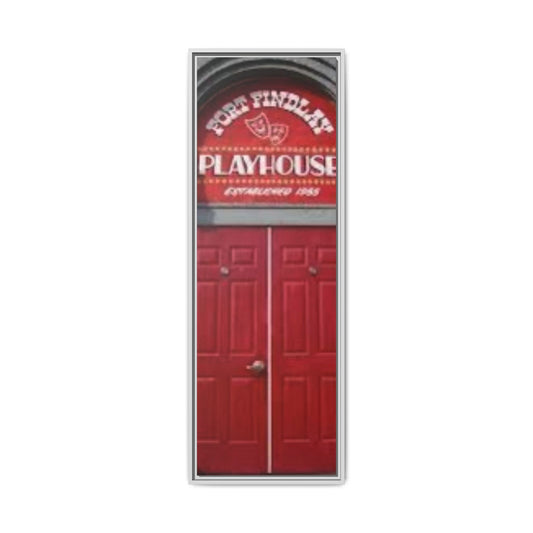 Fort Findlay Playhouse Door Vintage Framed Matte Canvas Art - Iconic Red Doors (Established 1985)