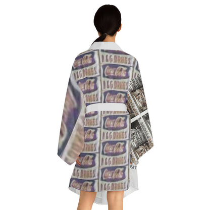 B & G Drugs Long Sleeve Kimono Robe (AOP)