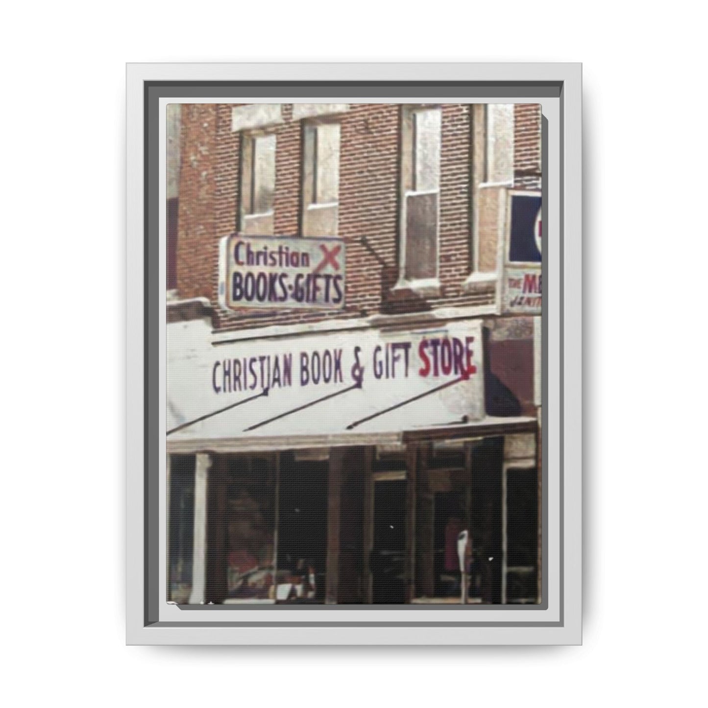 Christian Gift and Book Store Vintage Framed Canvas Art - Christian Book & Gift Store