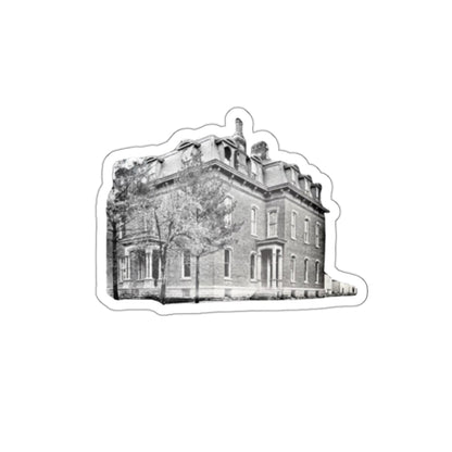 E P Jones Mansion Findlay O Puffy Black and White Die-Cut Stickers