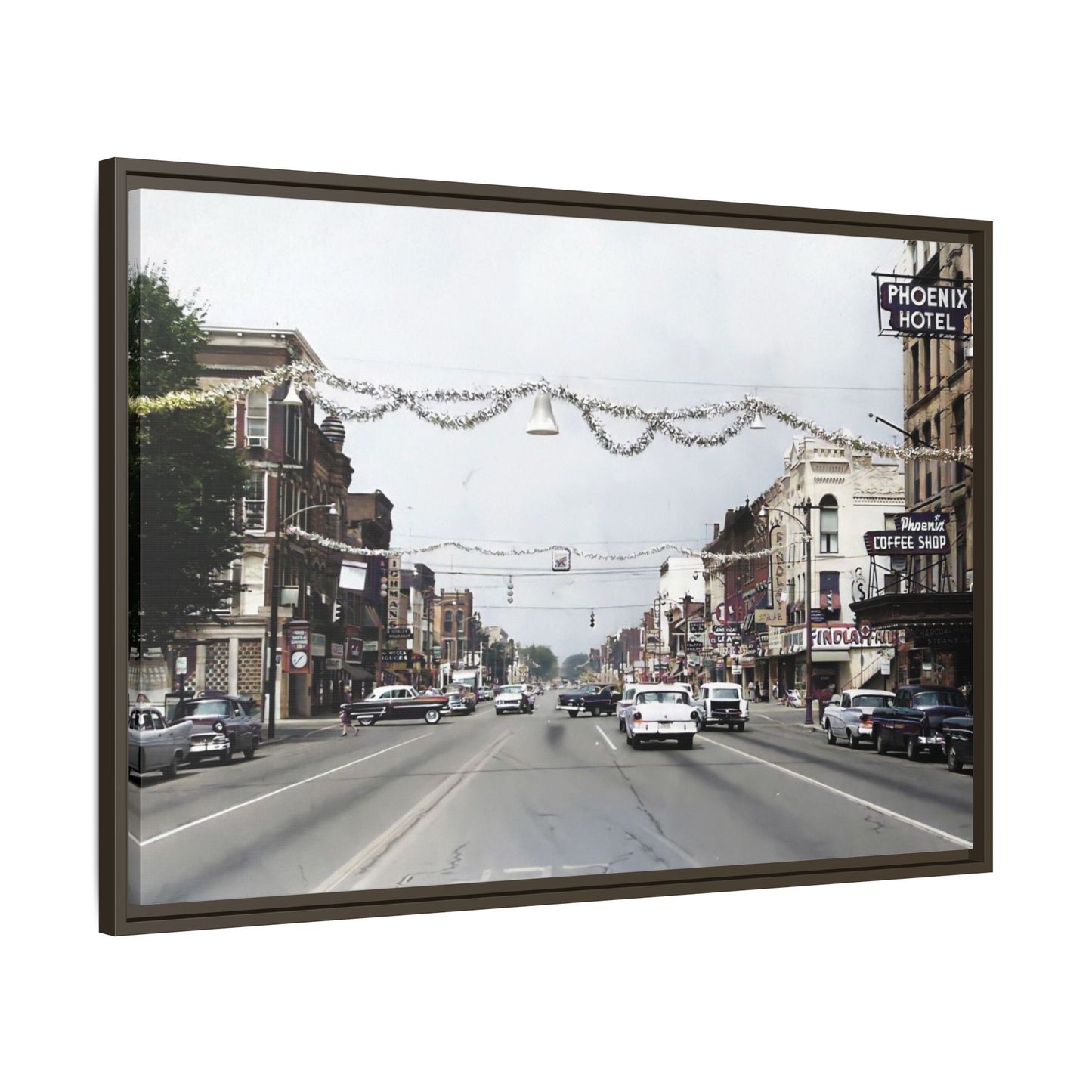 1960 200 BLOCK SOUTH MAIN [WEST] & [EAST] Findlay, O. — Vintage Matte Canvas Wall Art - Framed