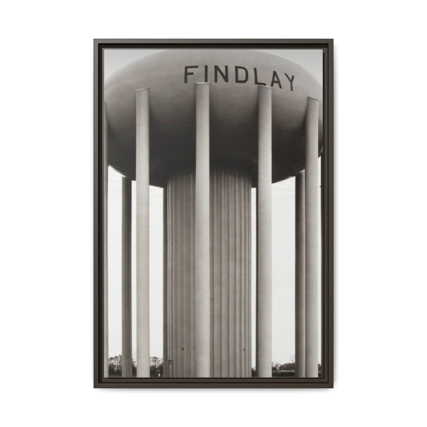 Findlay Water Tower Framed Matte Canvas Wall Art - Findlay Water Tower Photography Print