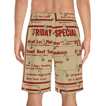 Broadway Sandwich Shop Men's Board Shorts (AOP)