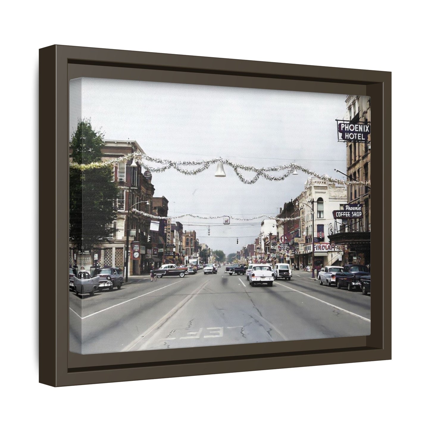 1960 200 BLOCK SOUTH MAIN [WEST] & [EAST] Findlay, O. — Vintage Matte Canvas Wall Art - Framed