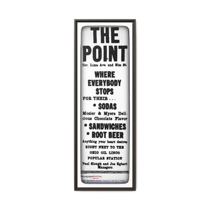 The Point Where Everybody Stops Vintage Style Framed Canvas Art - 'The Point' Soda Shop Sign