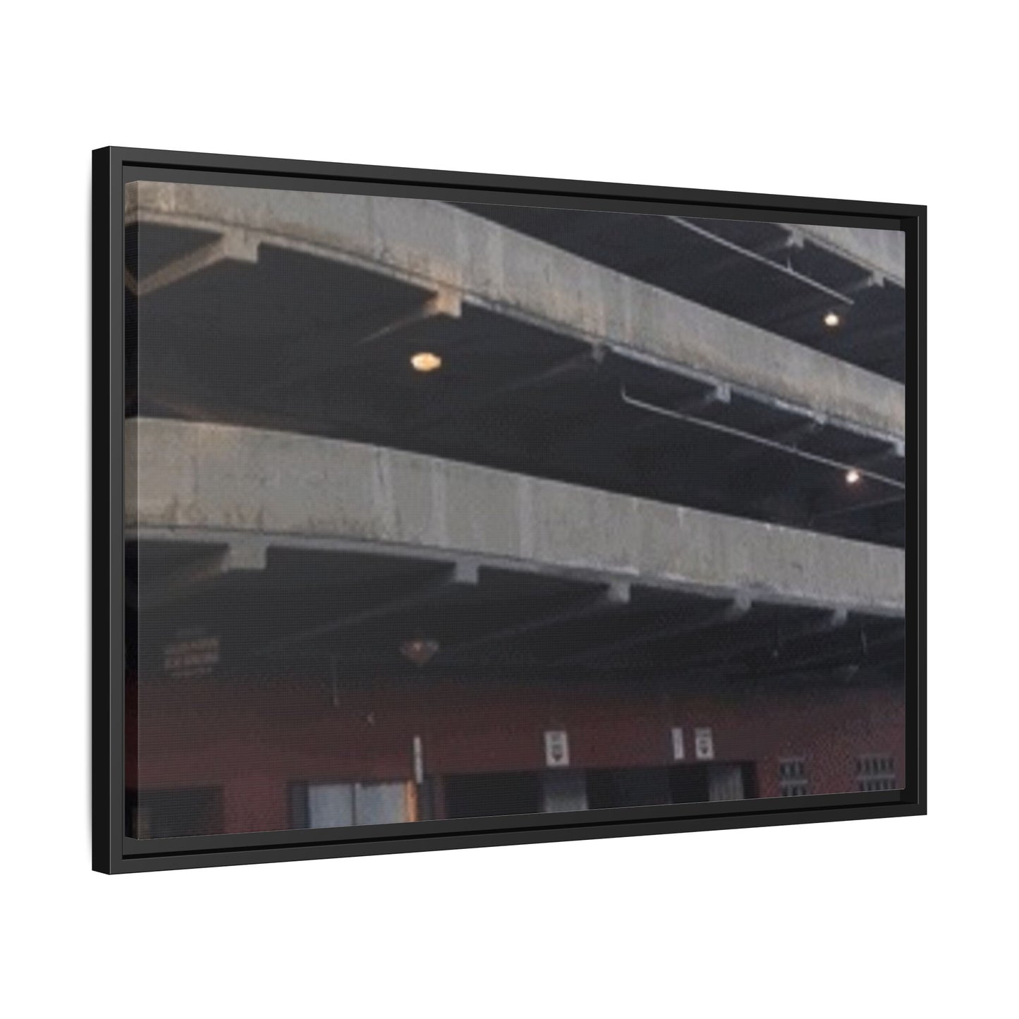 Downtown Findlay Parking Garage Urban Vibes Framed Canvas Art | Modern Wall Decor