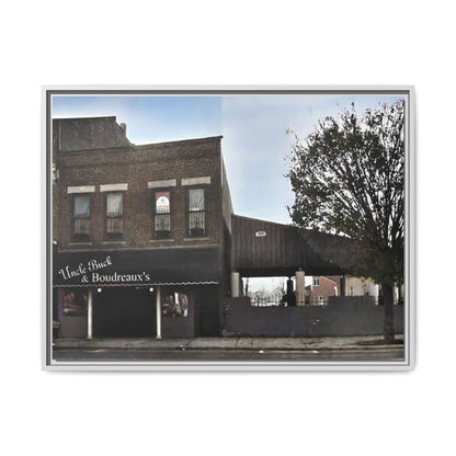 Uncle Buck & Boudreaux’s Framed Matte Canvas Art - Uncle Buck & Boudreaux's Street Scene Decor