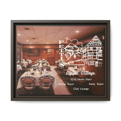 Petti’s Alpine Village Findlay, O. Custom Framed Matte Canvas Print – Alpine Village Decor for Dining Rooms and Parties