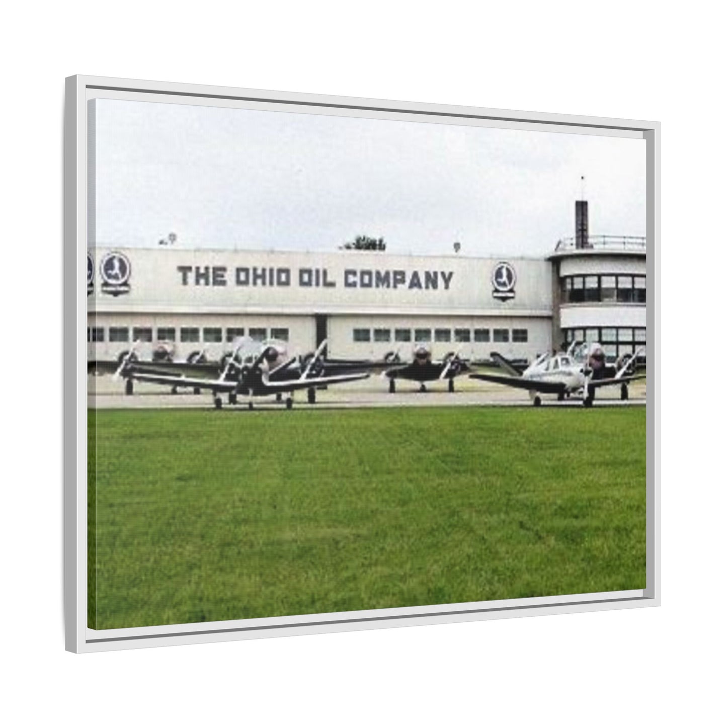 Findlay Airport Vintage Framed Canvas Art - The Ohio Oil Company