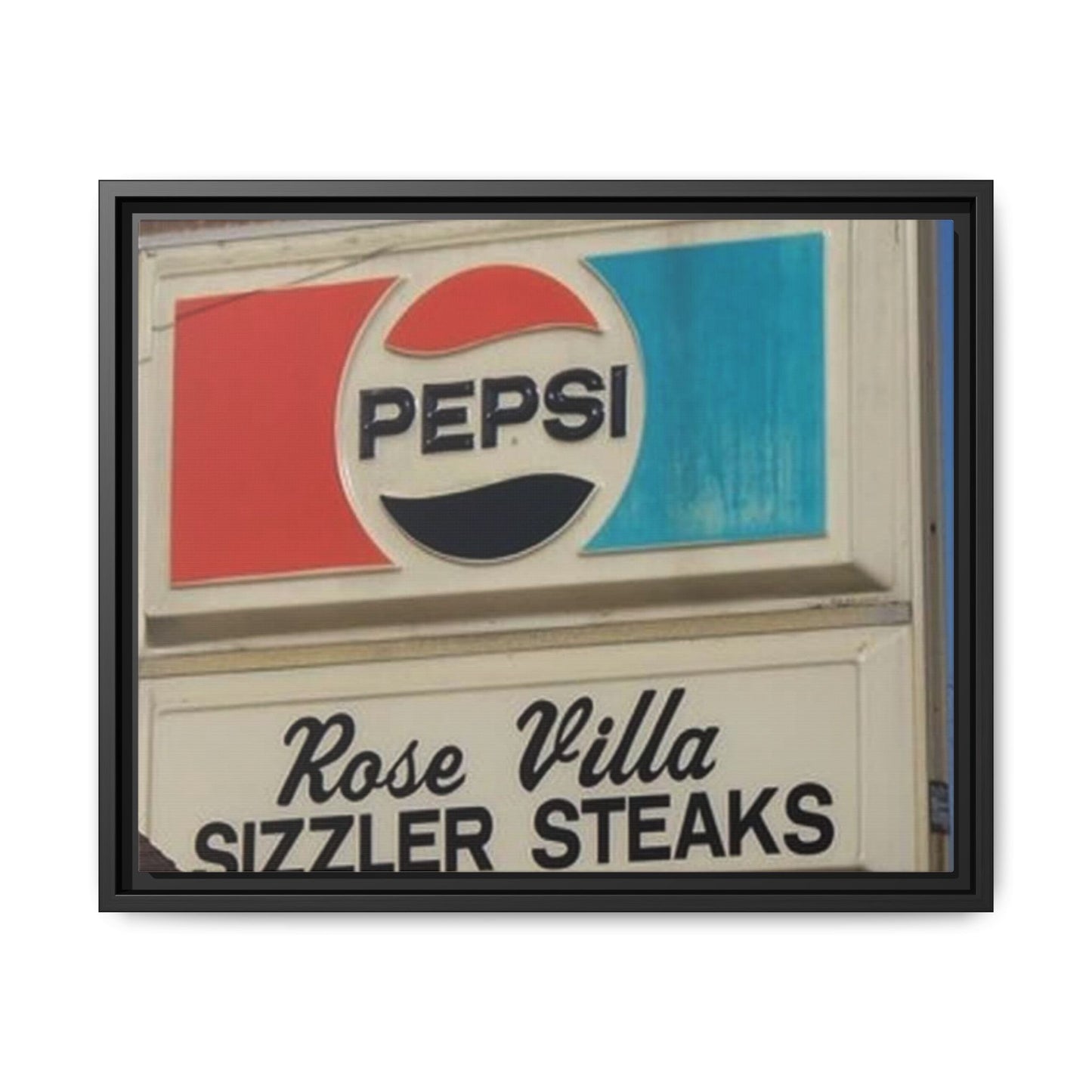 Retro Pepsi Framed Matte Canvas Wall Art