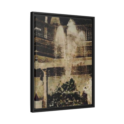 “Meet Me at the Fountain” C.F. Jackson’s Findlay, O. Vintage Matte Canvas Wall Art - Framed Historic Ohio Scene