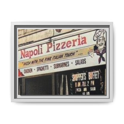 Napoli Pizzeria Retro Framed Canvas Print - Classic Italian Restaurant Decor