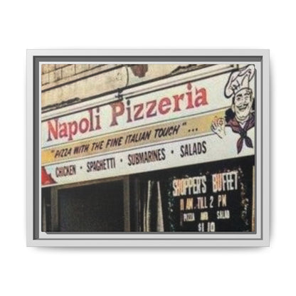 Napoli Pizzeria Retro Framed Canvas Print - Classic Italian Restaurant Decor