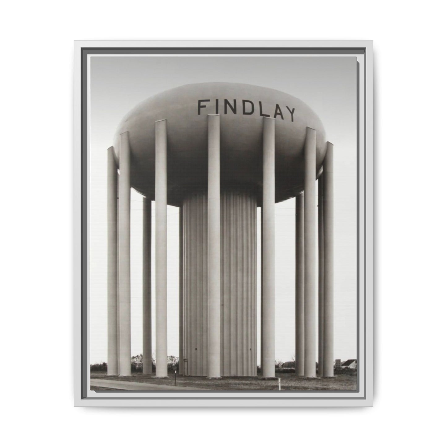 Findlay Water Tower Framed Matte Canvas Wall Art - Findlay Water Tower Photography Print