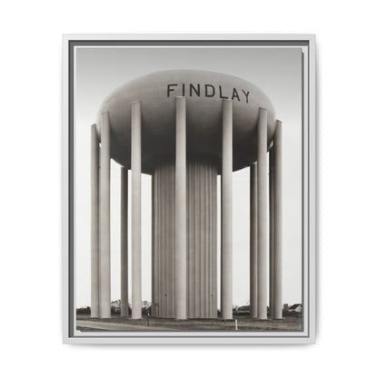 Findlay Water Tower Framed Matte Canvas Wall Art - Findlay Water Tower Photography Print