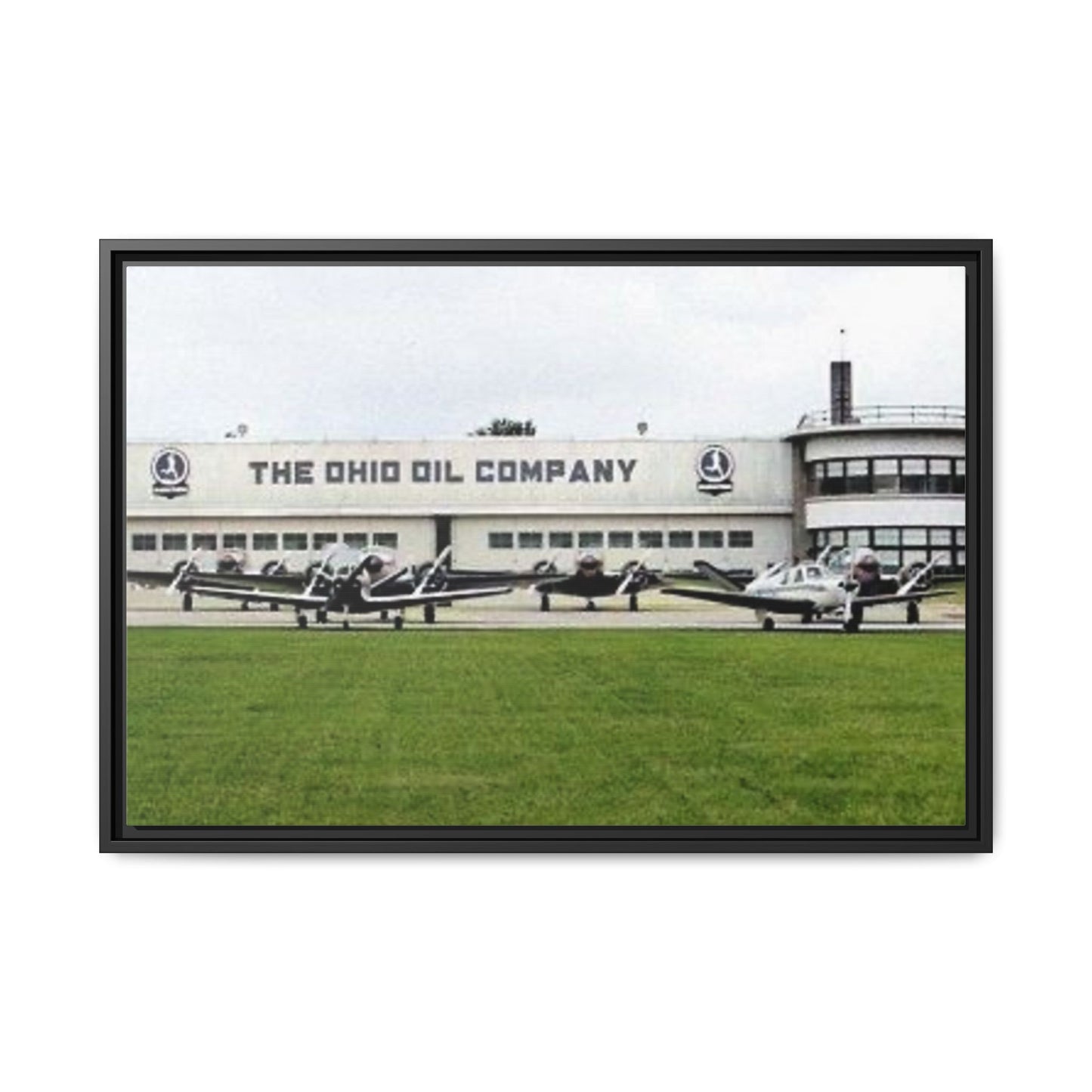 Findlay Airport Vintage Framed Canvas Art - The Ohio Oil Company