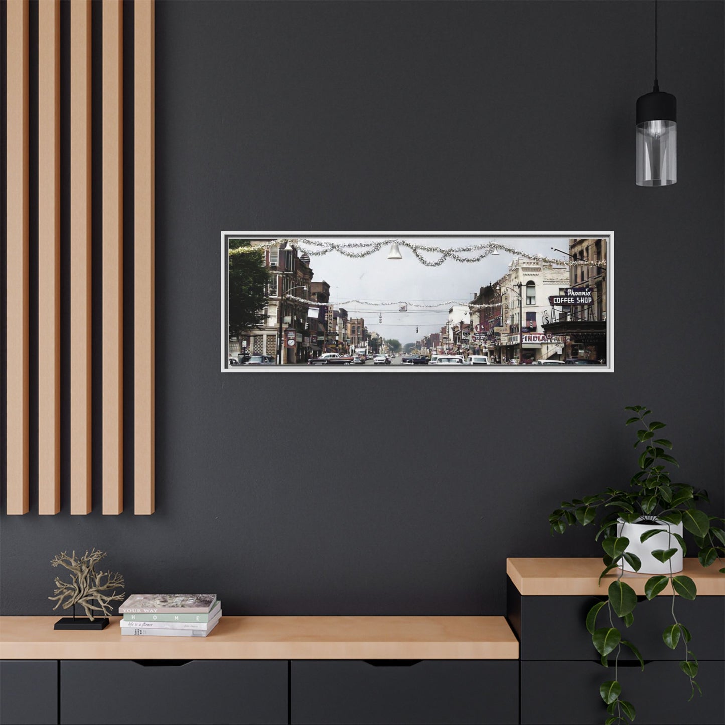 1960 200 BLOCK SOUTH MAIN [WEST] & [EAST] Findlay, O. — Vintage Matte Canvas Wall Art - Framed