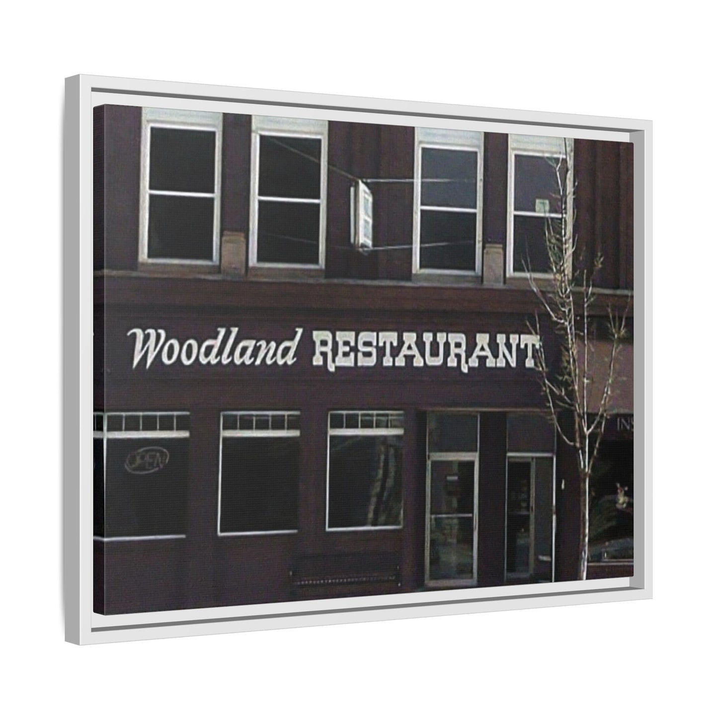 Woodland Restaurant Findlay O. Framed Matte Canvas Print - Woodland Restaurant Art for Home Decor