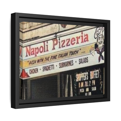 Napoli Pizzeria Retro Framed Canvas Print - Classic Italian Restaurant Decor