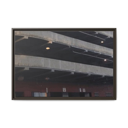 Downtown Findlay Parking Garage Urban Vibes Framed Canvas Art | Modern Wall Decor