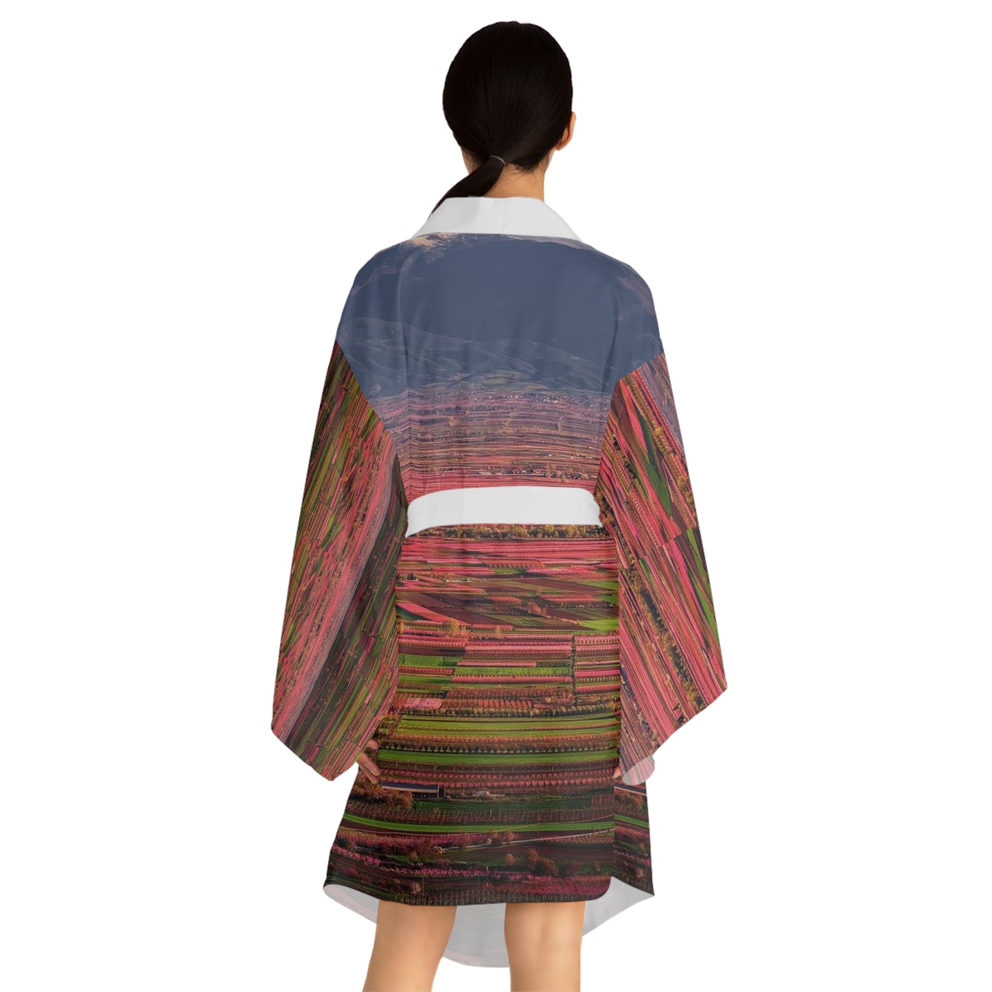 Greek Spring Long Sleeve Kimono Robe (AOP)