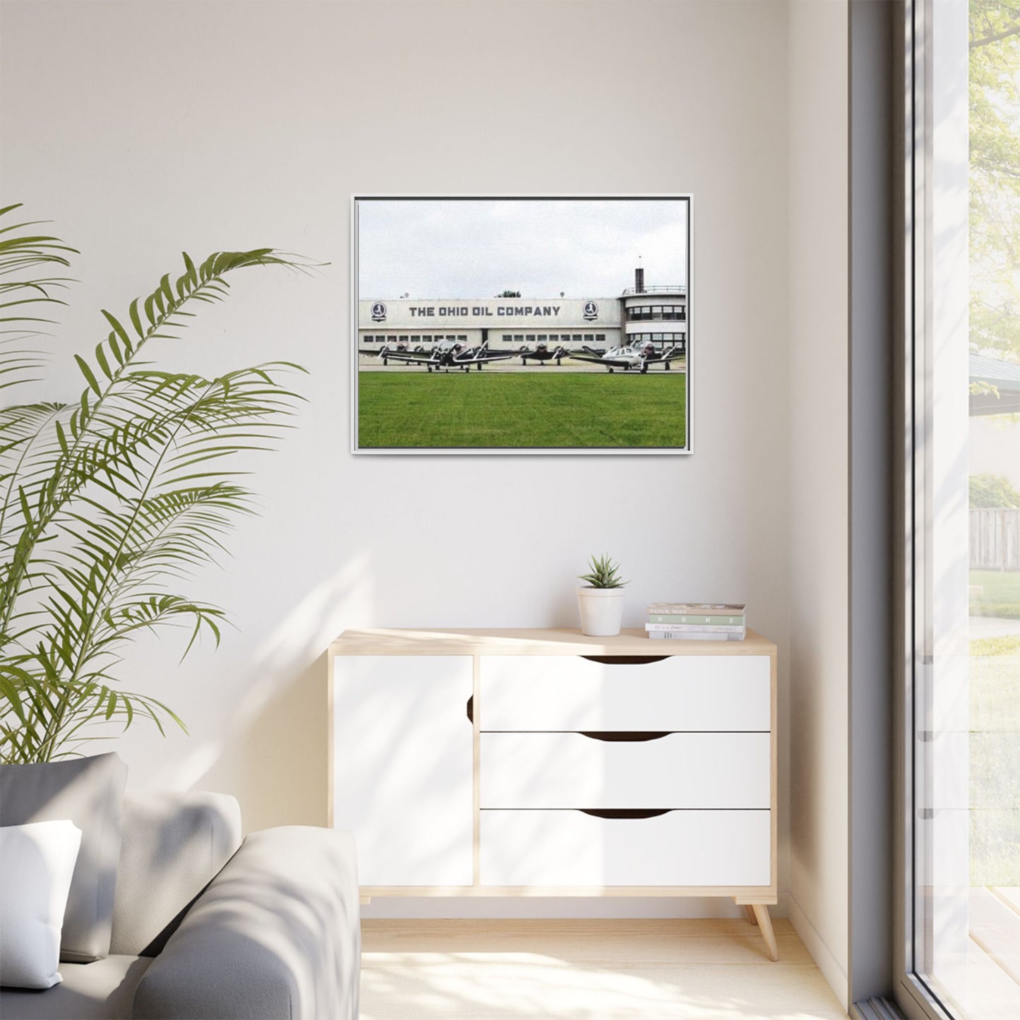 Findlay Airport Vintage Framed Canvas Art - The Ohio Oil Company