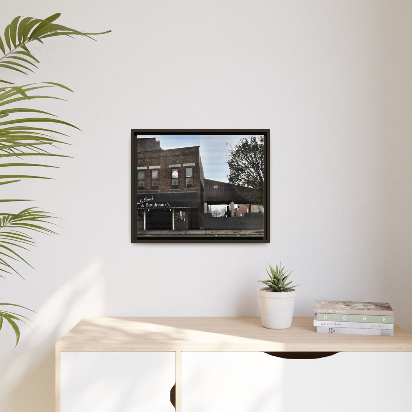 Uncle Buck & Boudreaux’s Framed Matte Canvas Art - Uncle Buck & Boudreaux's Street Scene Decor