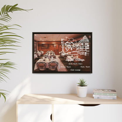 Petti’s Alpine Village Findlay, O. Custom Framed Matte Canvas Print – Alpine Village Decor for Dining Rooms and Parties