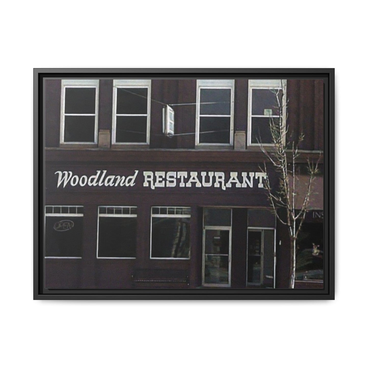 Woodland Restaurant Findlay O. Framed Matte Canvas Print - Woodland Restaurant Art for Home Decor