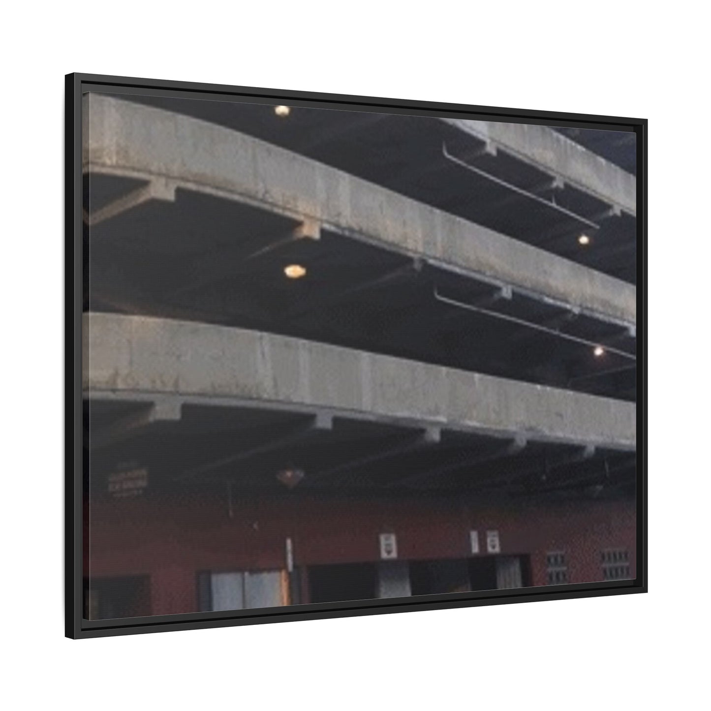 Downtown Findlay Parking Garage Urban Vibes Framed Canvas Art | Modern Wall Decor