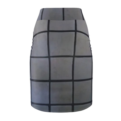 High Tower 1109 South Main Fireplace squares Women's Pencil Skirt (AOP)