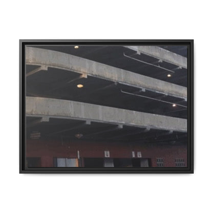 Downtown Findlay Parking Garage Urban Vibes Framed Canvas Art | Modern Wall Decor