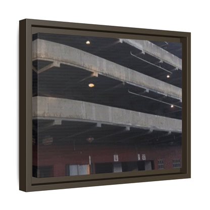 Downtown Findlay Parking Garage Urban Vibes Framed Canvas Art | Modern Wall Decor