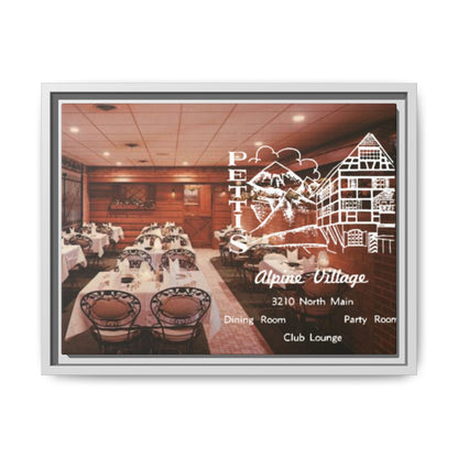 Petti’s Alpine Village Findlay, O. Custom Framed Matte Canvas Print – Alpine Village Decor for Dining Rooms and Parties