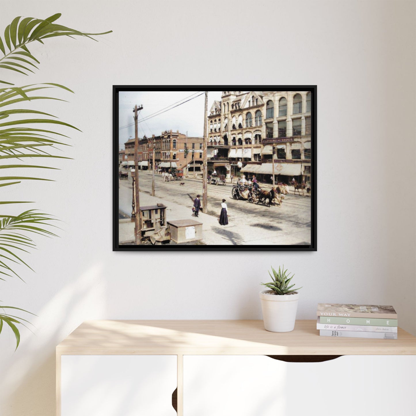 Marvin Block Findlay O. Vintage Street Scene Framed Matte Canvas - Urban Nostalgia Artwork