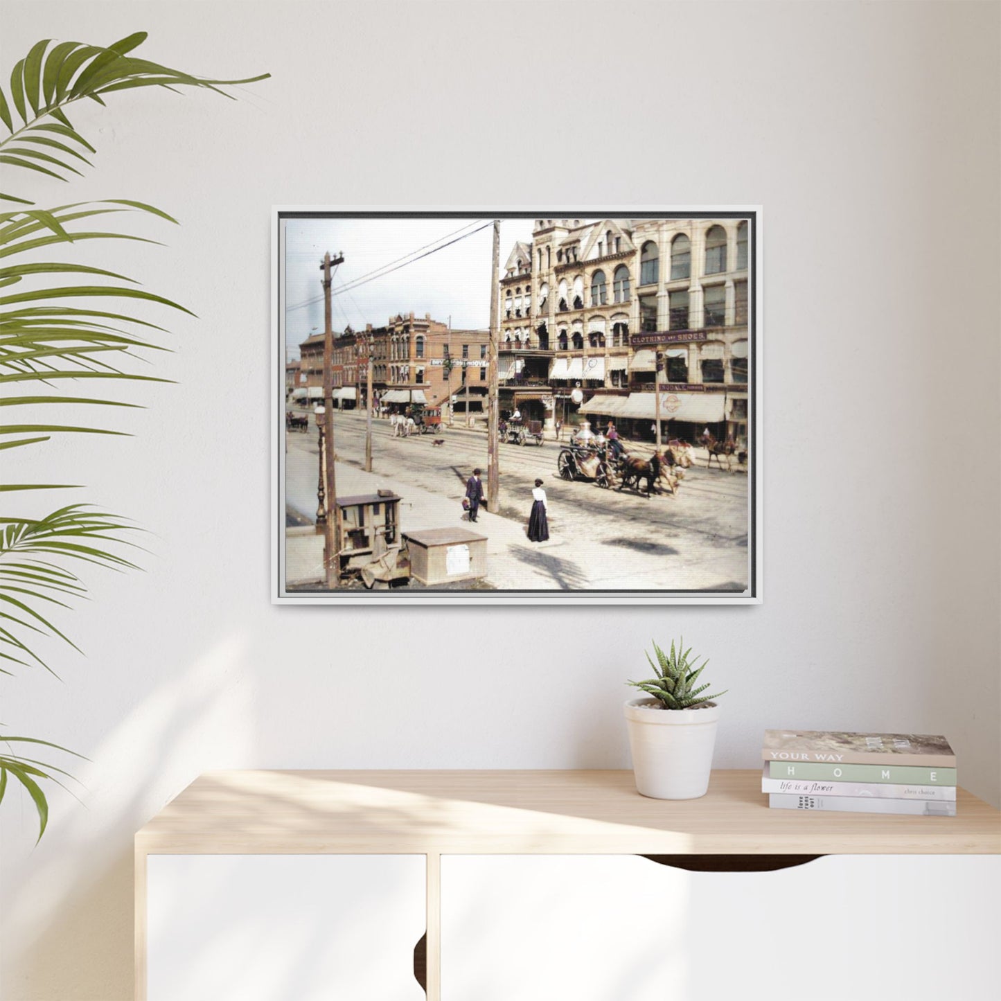 Marvin Block Findlay O. Vintage Street Scene Framed Matte Canvas - Urban Nostalgia Artwork