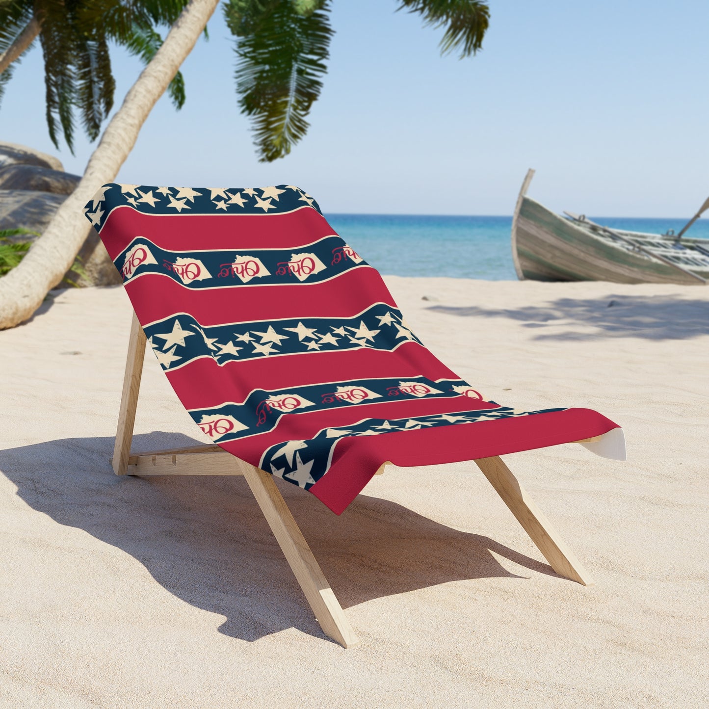 Ohio Red White and Blue Beach Towel