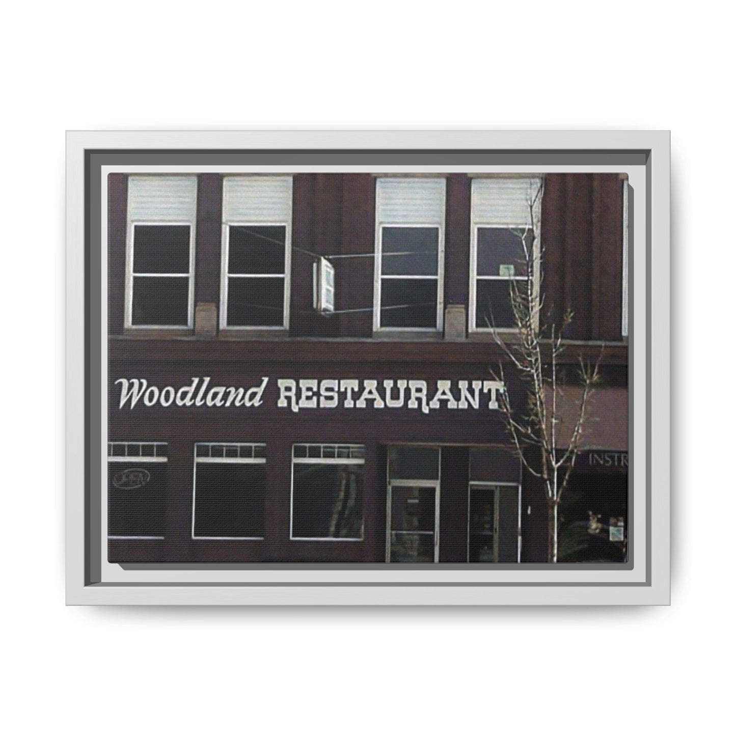 Woodland Restaurant Findlay O. Framed Matte Canvas Print - Woodland Restaurant Art for Home Decor