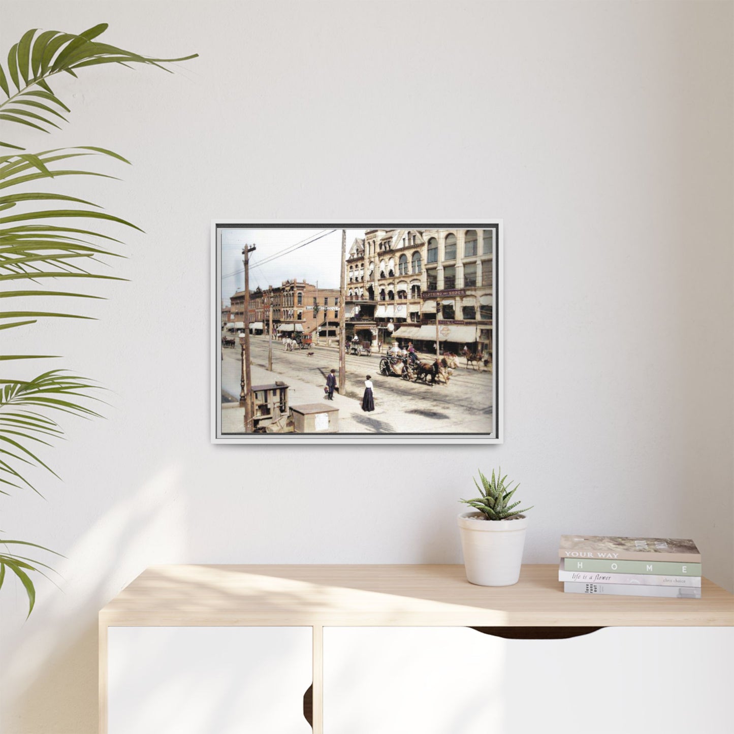 Marvin Block Findlay O. Vintage Street Scene Framed Matte Canvas - Urban Nostalgia Artwork