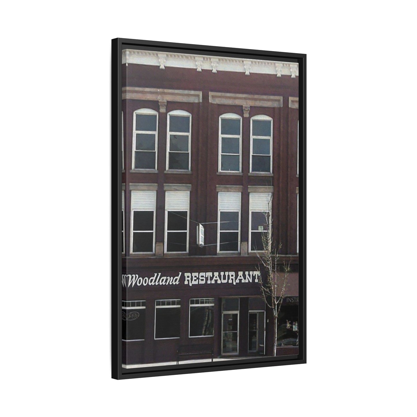 Woodland Restaurant Findlay O. Framed Matte Canvas Print - Woodland Restaurant Art for Home Decor