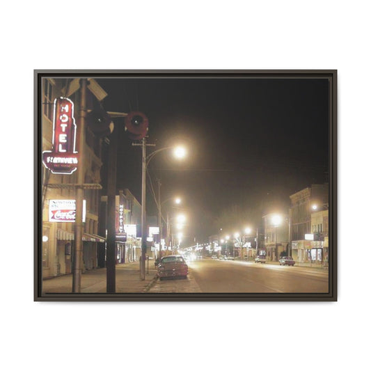 Northview Hotel South Findlay, O. ca. 1967 Vintage City Street Framed Art Print - Matte Canvas Wall Decor