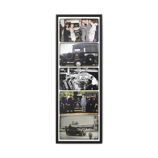 Keystone Kops Vintage Police Memorabilia Framed Canvas Wall Art