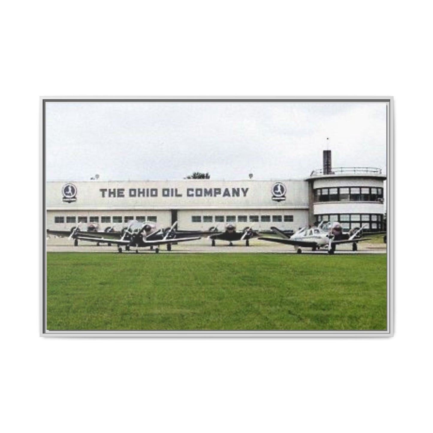 Findlay Airport Vintage Framed Canvas Art - The Ohio Oil Company