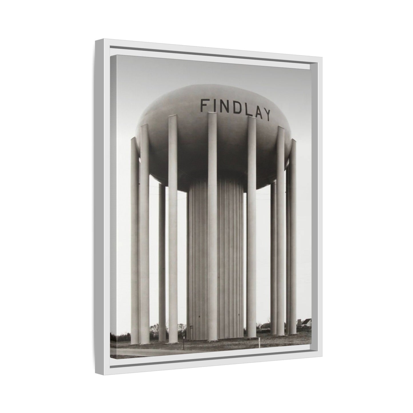 Findlay Water Tower Framed Matte Canvas Wall Art - Findlay Water Tower Photography Print