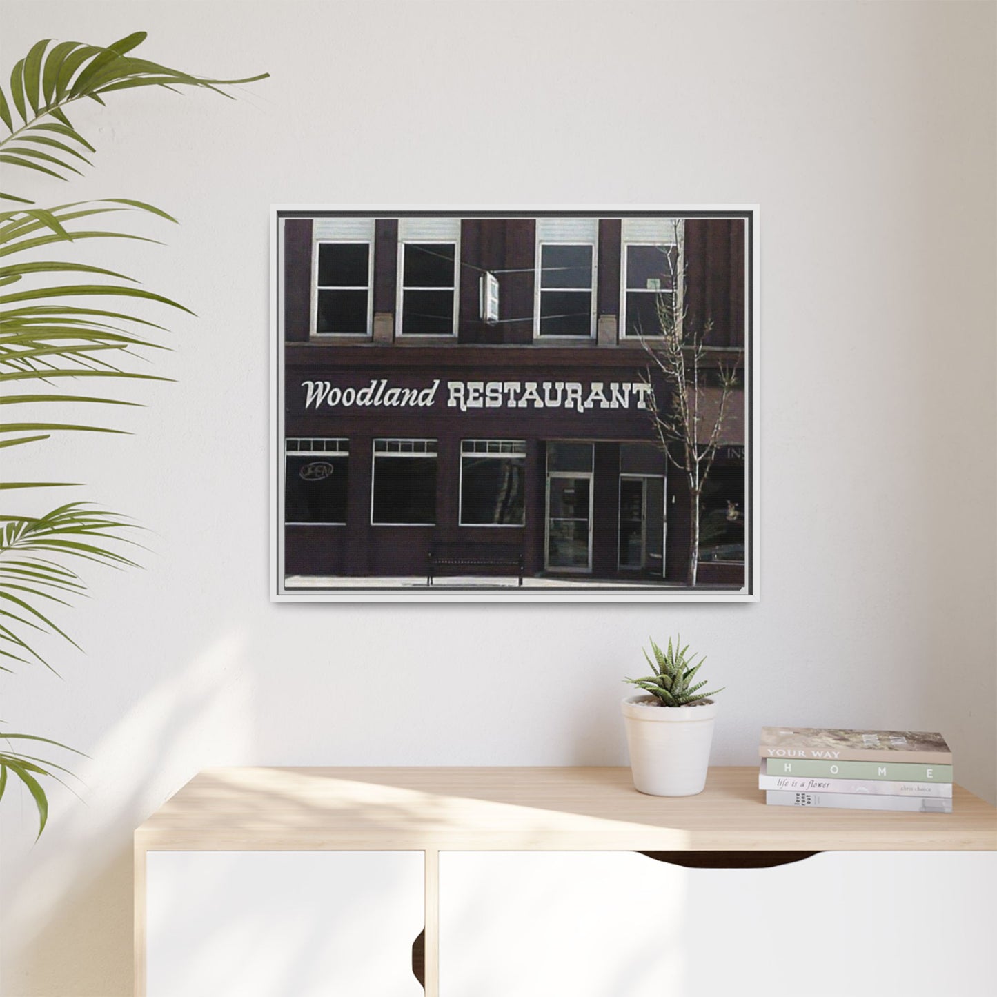 Woodland Restaurant Findlay O. Framed Matte Canvas Print - Woodland Restaurant Art for Home Decor